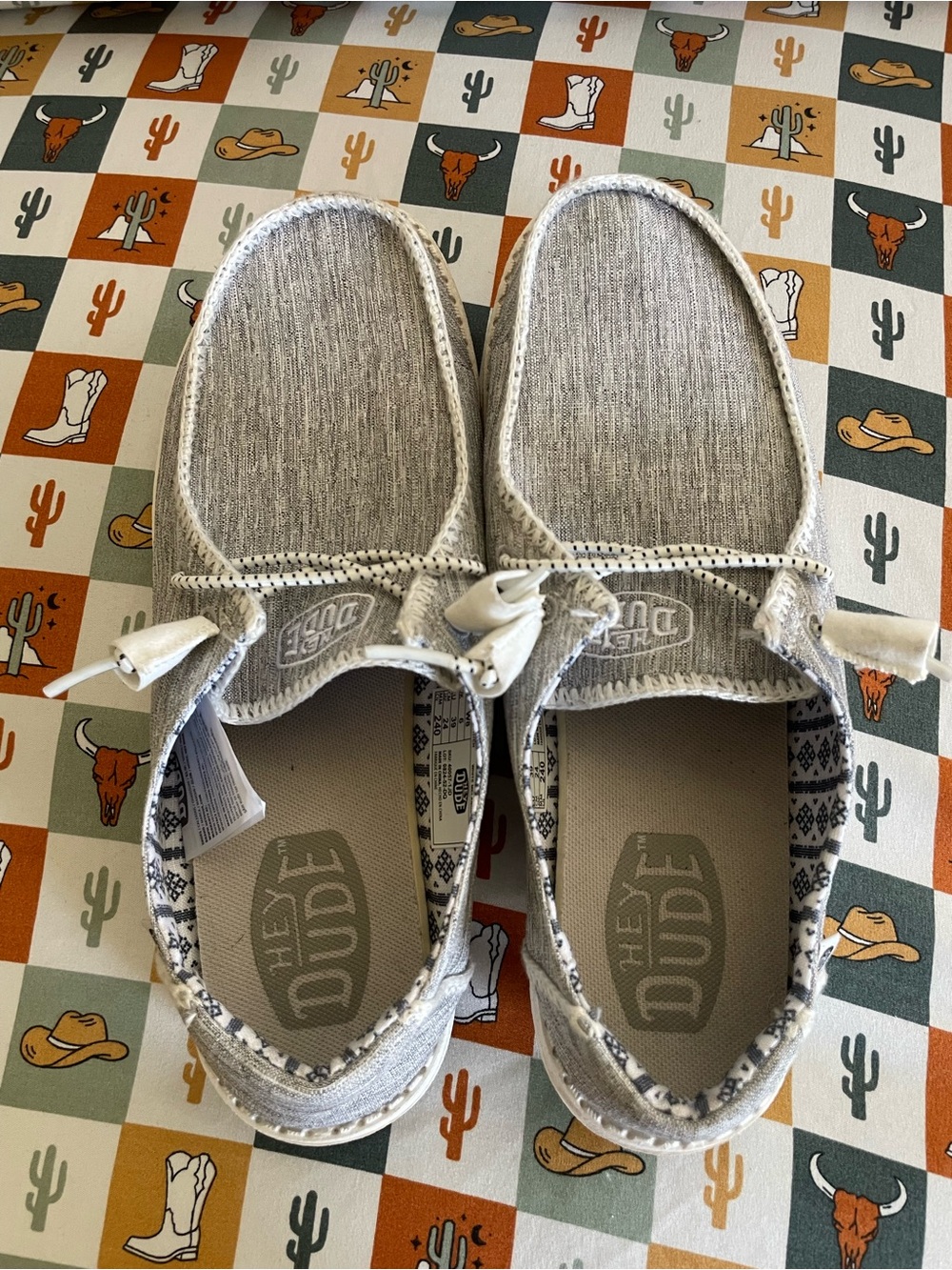 Hey Dude Neutral Gray Slip-On Canvas Loafers
